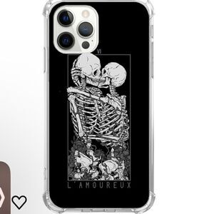 Kissing Skull Couple Case Compatible with iPhone 12 & 12 Pro. New. NWT.